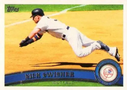 Original gloss 2011 Topps Nick Swisher NMMT baseball card featuring Nick Swisher Yankees