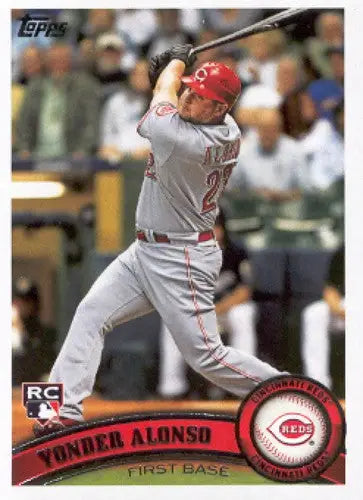 Original gloss baseball card of Yonder Alonso NM-MT Rookie Reds ID 18194