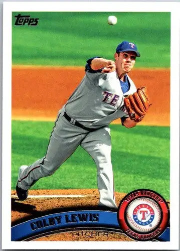 2011 Topps Colby Lewis NM-MT baseball card with original gloss Rangers ID 72346