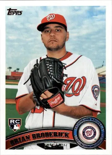 Baseball card featuring Brian Broderick with original gloss from 2011 Topps NM-MT RC
