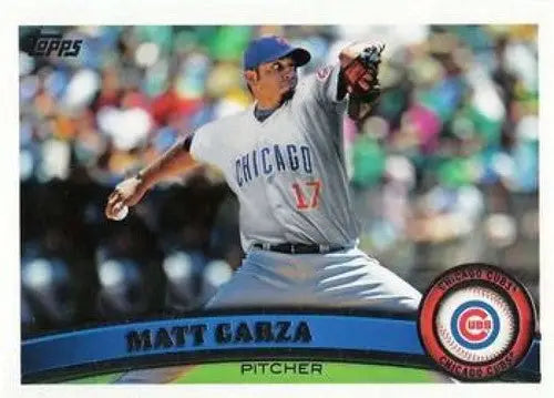 2011 Topps Matt Garza NMMT baseball card featuring Garza in Cubs jersey