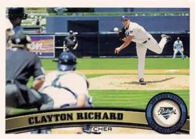 Original gloss Baseball card from 2011 Topps featuring Clayton Richard Padres Player