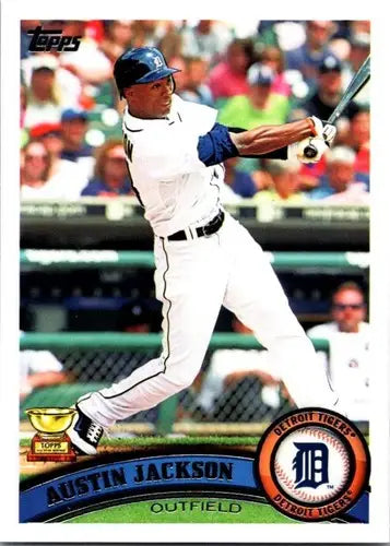 Original gloss baseball card featuring Austin Jackson NM-MT from 2011 Topps #394