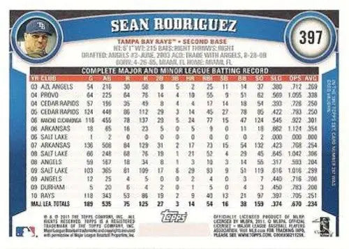 2011 Topps #397 Sean Rodriguez NMMT Rays ID:7330 - Baseball Card Single