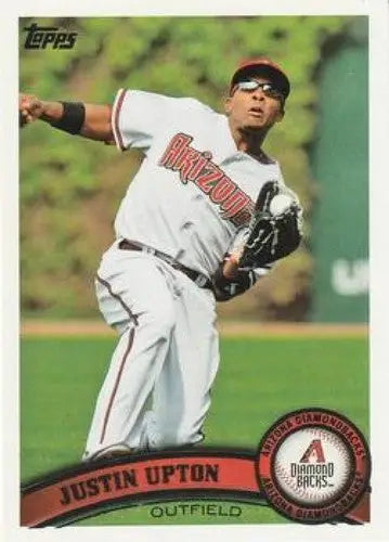 2011 Topps Justin Upton baseball card with original gloss, NM-MT Diamondbacks