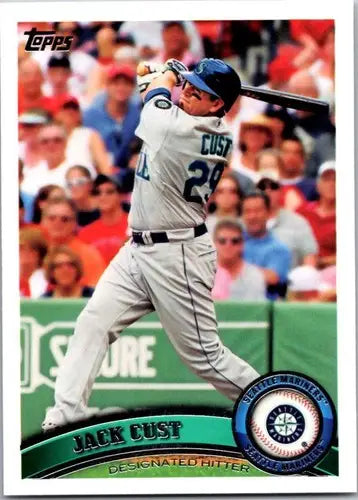 Original gloss baseball card of Jack Cust NM-MT from 2011 Topps Mariners series