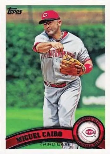 Original gloss Baseball card featuring Miguel Cairo NMMT from 2011 Topps Reds