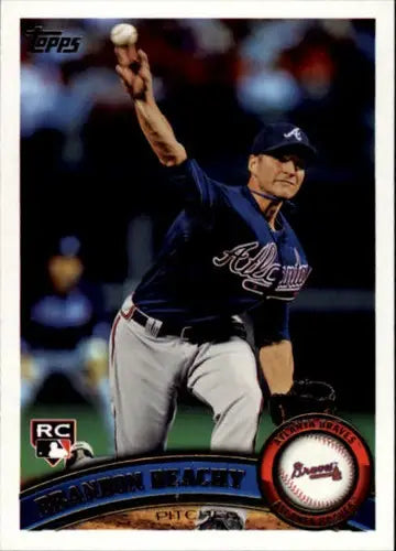 Original gloss Brandon Beachy baseball card 2011 Topps NM-MT RC Rookie Braves