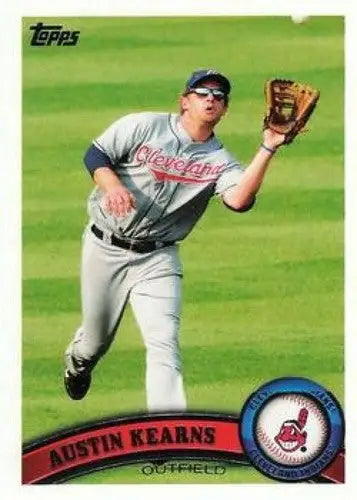 Baseball card featuring Austin Kearns with original gloss from 2011 Topps #449