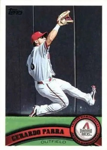 Original gloss baseball card featuring Gerardo Parra NMMT from 2011 Topps Diamondbacks