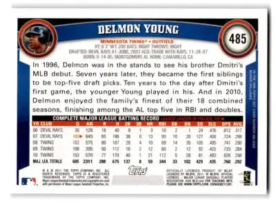 2011 Topps #485 Delmon Young - Baseball Card Single
