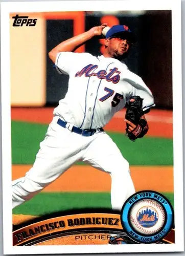 Original gloss 2011 Topps Francisco Rodriguez NM-MT baseball card Mets ID 72235