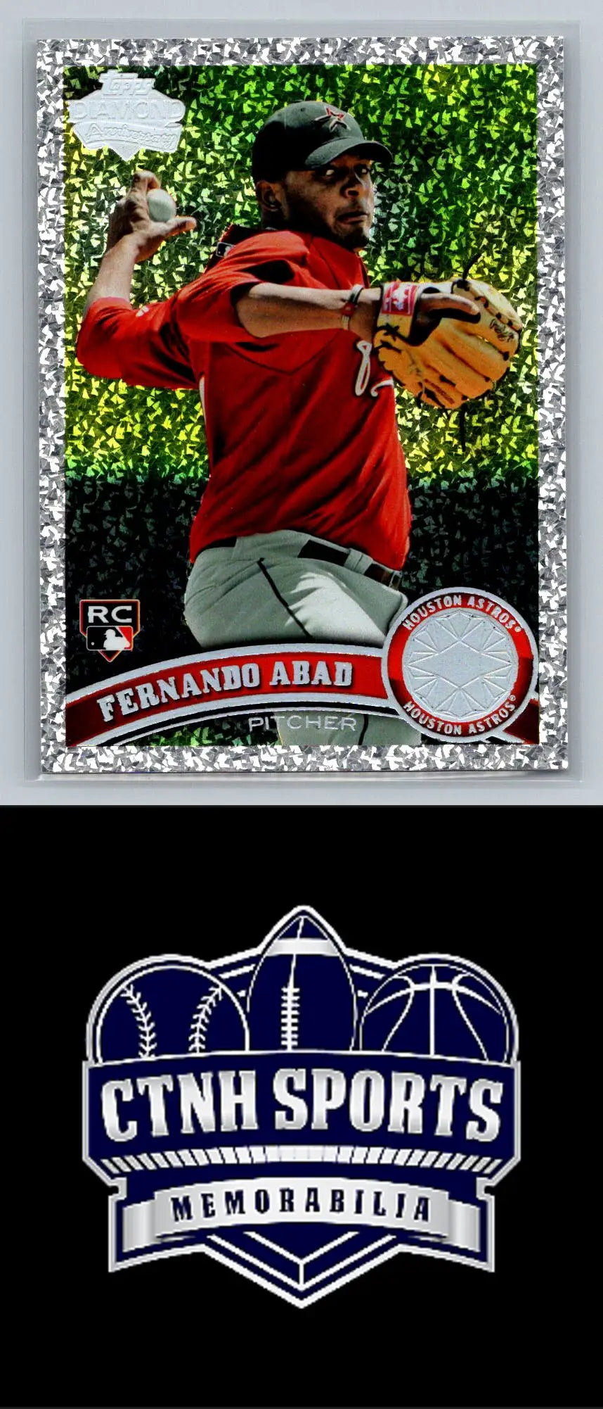 Fernando Abad Diamond Anniversary baseball card from 2011 Topps #491 Houston Astros Rookie