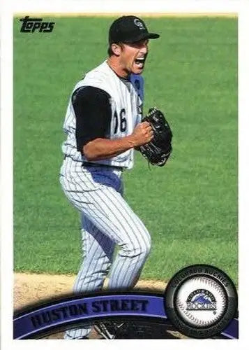Original gloss Huston Street NMMT baseball card from 2011 Topps #507 featuring Huston Street