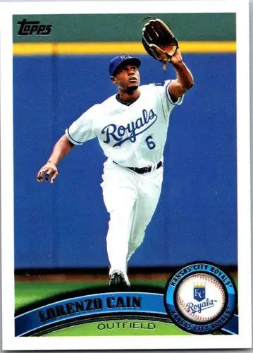 2011 Topps Lorenzo Cain baseball card featuring original gloss and Lorenzo Cain NM-MT quality