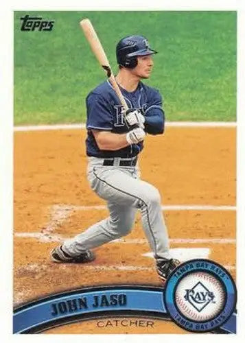 Original gloss baseball card featuring John Jaso NMMT from 2011 Topps Rays series