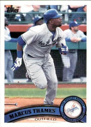 Marcus Thames baseball card with original gloss, 2011 Topps NM-MT Dodgers ID 73142