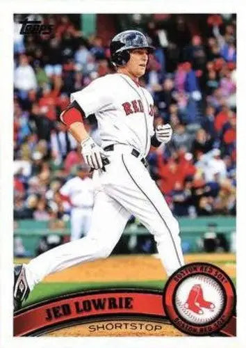 Jeb Lowrie baseball card from 2011 Topps #576 Jed Lowrie NMMT Red Sox option