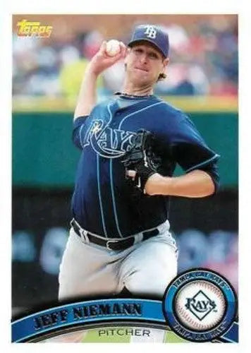 Jeff Niemann baseball card 2011 Topps #579 jeff niemann nmmt Rays ID 7378