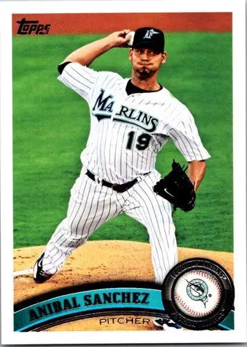 Original gloss baseball card of Anibal Sanchez NM-MT from 2011 Topps Marlins series