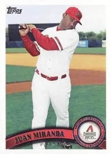 Original gloss baseball card of Juan Miranda NMMT from 2011 Topps Diamondbacks series