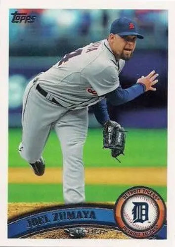 2011 Topps Joel Zumaya baseball card with original gloss Tigers Joel Zumaya NMMT
