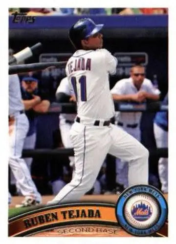 Original gloss Ruben Tejada NMMT baseball card from 2011 Topps #625 featuring Ruben Tejada