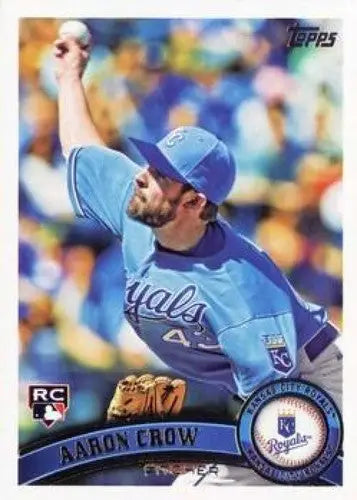 2011 Topps Aaron Crow baseball card original gloss NMNT RC rookie Royals ID 7394