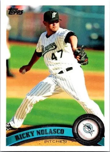 2011 Topps Ricky Nolasco baseball card with original gloss NM-MT Marlins ID 61966