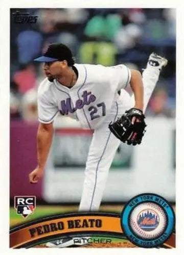 2011 Topps Pedro Beato NMNT RC Rookie Mets baseball card with original gloss