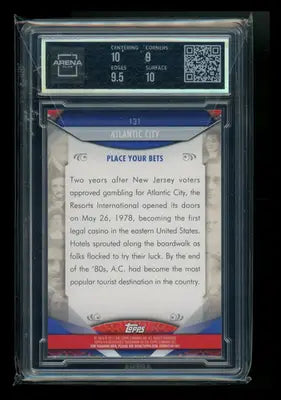Graded Topps American Pie Atlantic City sports card in clear protective slab