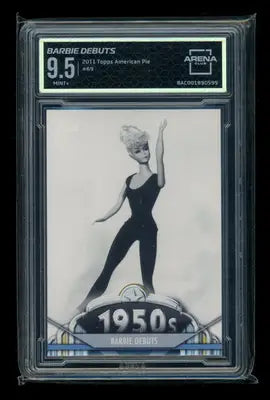 Graded 2011 Topps American Pie Barbie trading card with 9.5 Mint+ rating