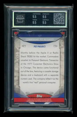 Graded Topps American Pie Commodore PET trading card from 2011 Arena Club