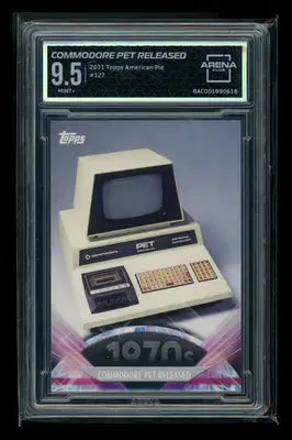 Graded Topps American Pie Commodore PET trading card for the Pie Commodore PET collection