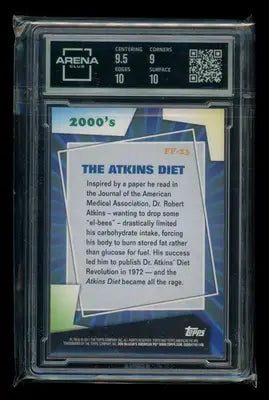 Graded Topps American Pie Fads & Fashions Atkins Diet trading card in protective case