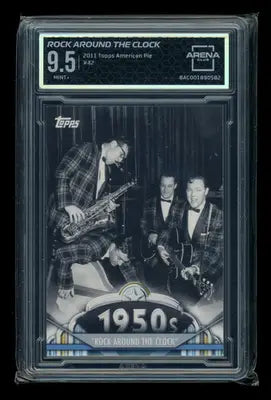 Graded Topps American Pie Rock Around the Clock trading card featuring 1950s band image
