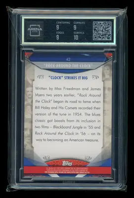 Graded Topps American Pie Rock Around the Clock trading card in protective slab