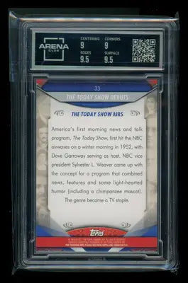 Graded Topps American Pie Arena Club trading card in protective slab for 2011 Topps American Pie