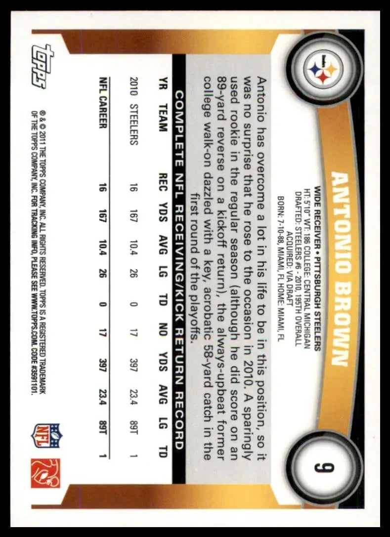 2011 Topps - Antonio Brown #9