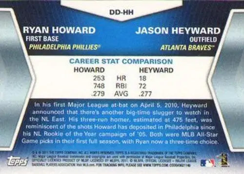2011 Topps Diamond Duos Series 1 #DD-HH Ryan Howard/Jason Heyward NM-MT - Baseball Card Single