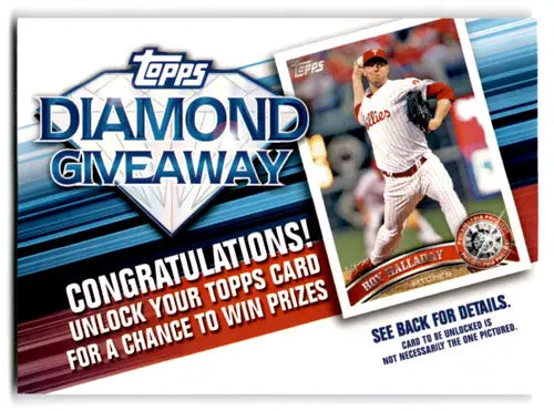 Topps Diamond Giveaway card Roy Halladay 2011 with original gloss Philadelphia Phillies