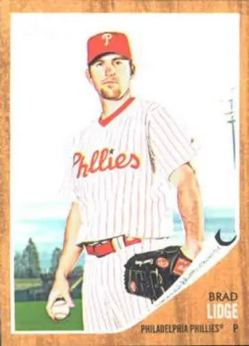 Original gloss baseball card of Brad Lidge NMMT from 2011 Topps Heritage series