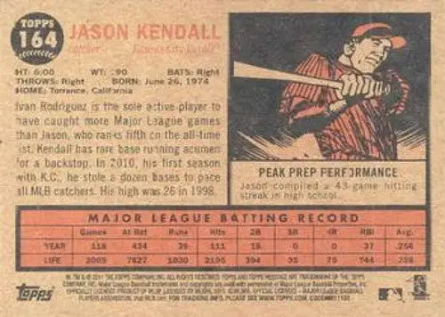 2011 Topps Heritage #164 Jason Kendall NMMT Royals ID:7457 - Baseball Card Single