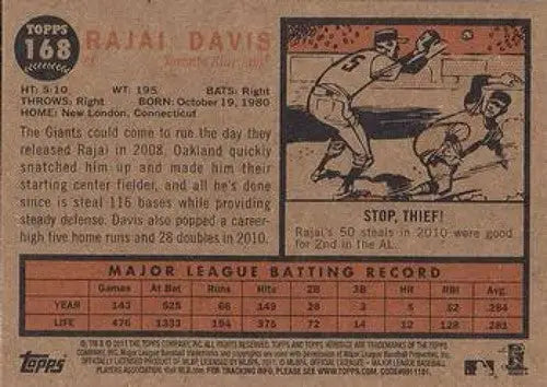 2011 Topps Heritage #168 Rajai Davis NMMT Blue Jays ID:7459 - Baseball Card Single