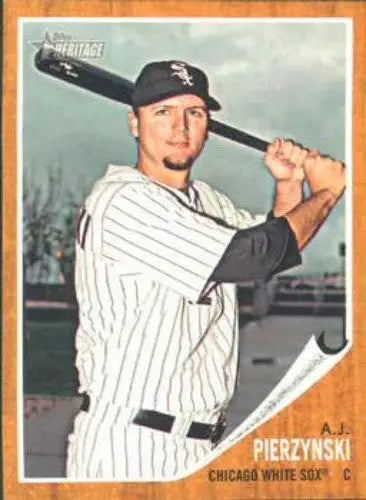 2011 Topps Heritage A.J. Pierzynski baseball card with original gloss, Pierzynski NMMT