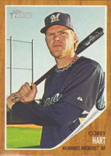 2011 Topps Heritage Corey Hart NMMT baseball card with original gloss Brewers ID 7471