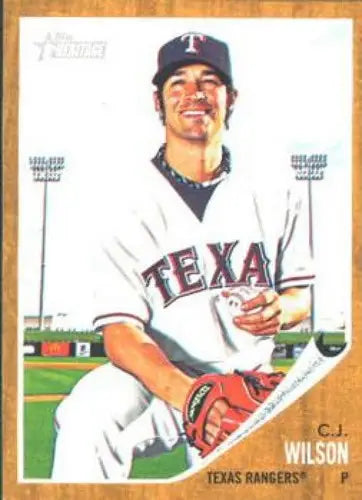 C.J. Wilson baseball card from Topps Heritage 2011 with original gloss and NMMT condition