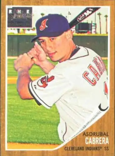 Original gloss 2011 Topps Heritage Asdrubal Cabrera baseball card display