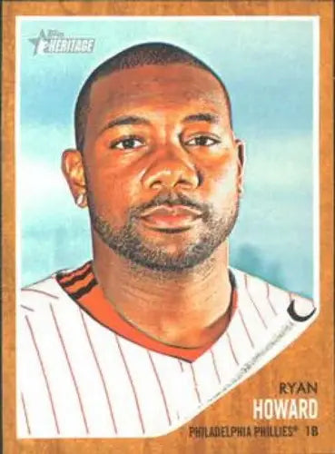 2011 Topps Heritage Ryan Howard baseball card with original gloss NMMT Phillies ID 7477
