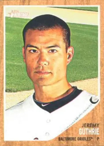 2011 Topps Heritage Jeremy Guthrie NMMT baseball card with original gloss Orioles